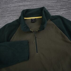 Fielder Bonobos Mens XL Fleece Quarter Zip Pullover Green Colorblock ATP11038